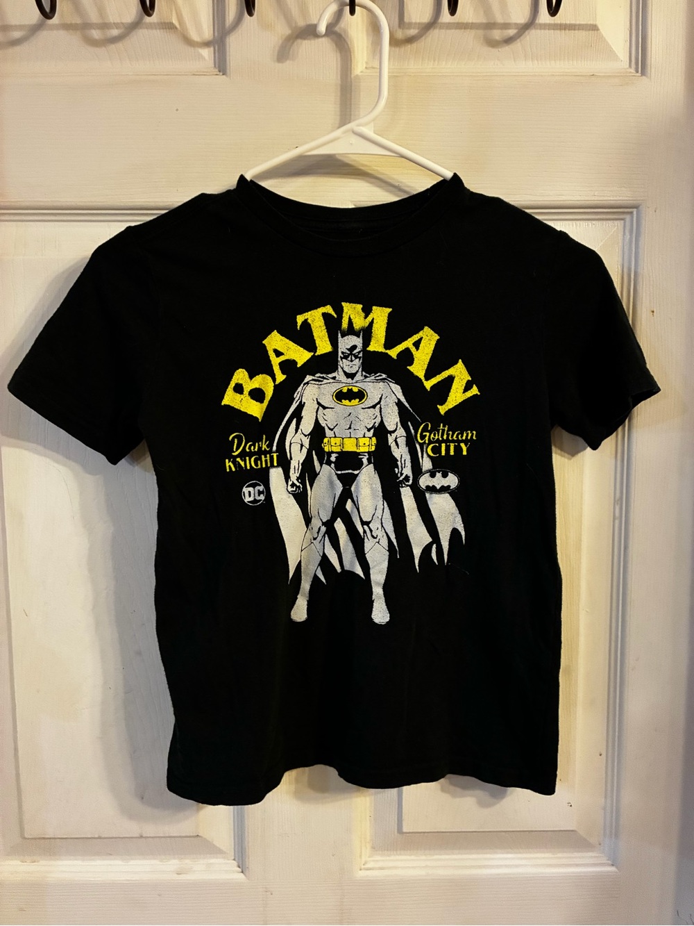 Batman Dark Knight Graphic Tee for Kids - Black, Yellow & Gray, Size: 6/7